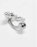 gemset crescent 10mm belly bar in sterling silver