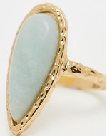 Curve Limited Edition 14k gold plated ring with semi precious stone