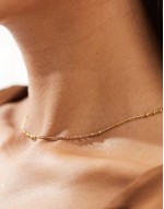 stainless steel gold plated bobble chain in gold
