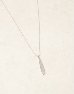 long length molten pendant necklace in silver
