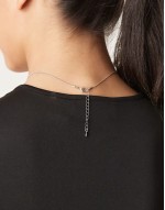 long length molten pendant necklace in silver
