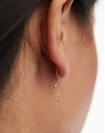 gem through long back earrings in sterling silver